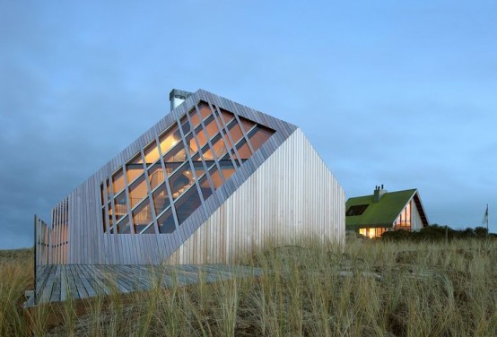 Angular Beach Home That Blends In With The Dunes