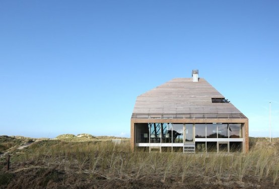 Angular Beach Home That Blends In With The Dunes