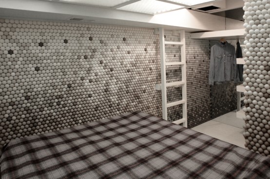 Apartment With Pingpong Balls On Walls