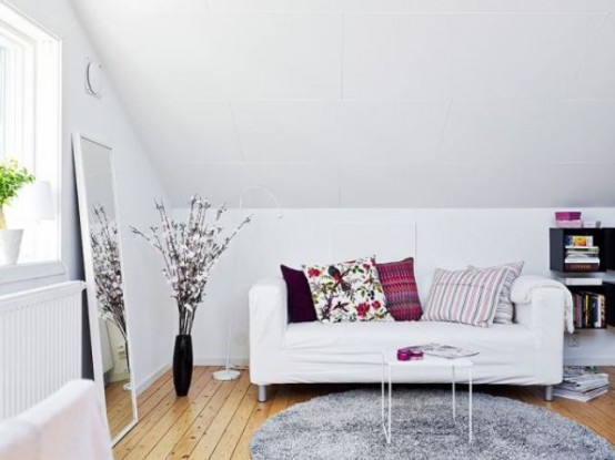 Attic Scandinavian Apartment With Bright Accents