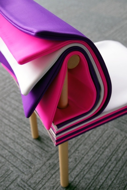 a creative chair featuring many layers of fabric, you may create a chair back yourself choosing a piece that you personally like
