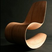 a unique chair made of a single piece of bent plywood is an ultra-minimalist and pretty idea for a contemporary or minimalist space