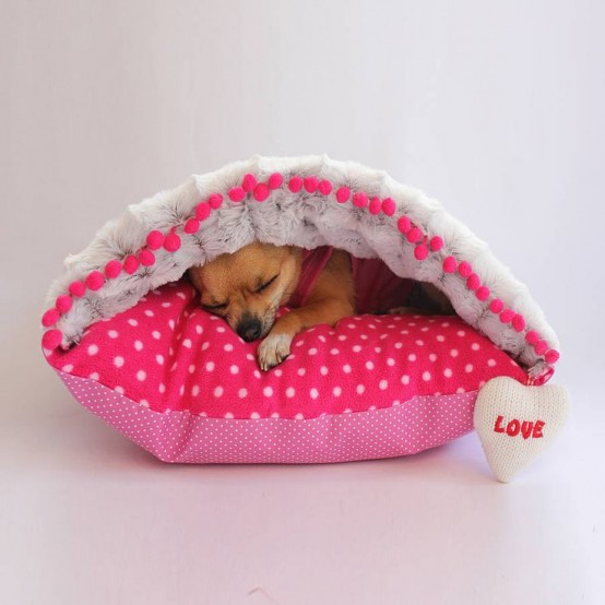 a super cozy envelope-style cushion dog bed will suit a cat, too, all pets love to feel hidden from time to time