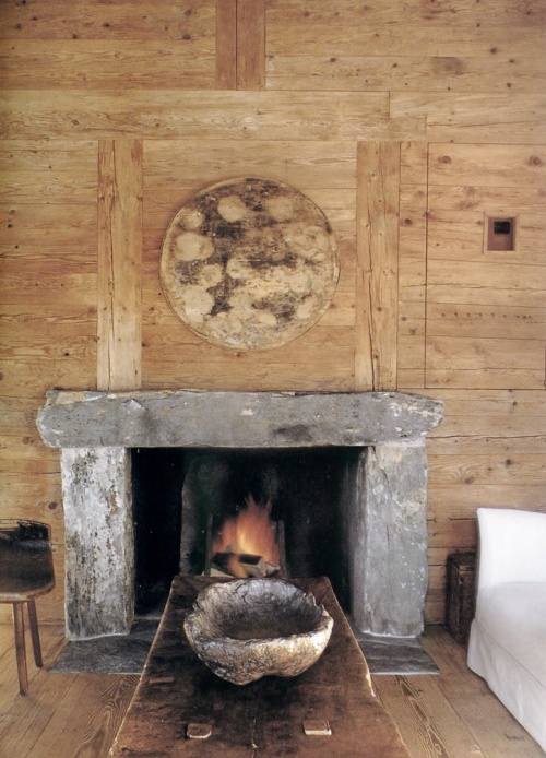a wabi-sabi space with a dough bowl on a coffee table -  place anything you want there