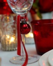 mark glasses with bells and ornaments and your guests won’t mix them up