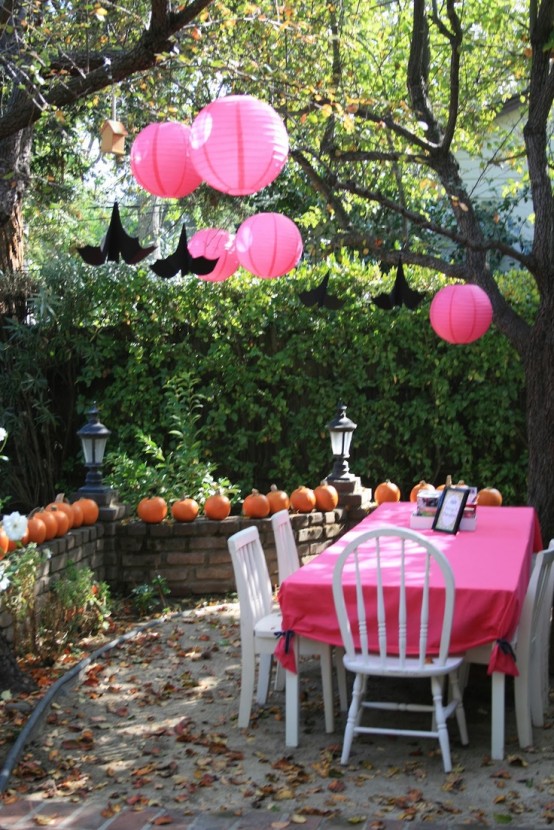 Don't forget the trees! You can hang a lot of cool and scary stuff on them like these bats silhouettes.