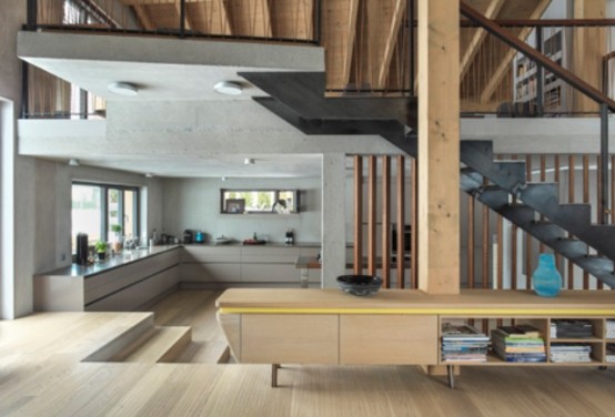 Barn Like Alpine Cottage With Modern Interiors DigsDigs