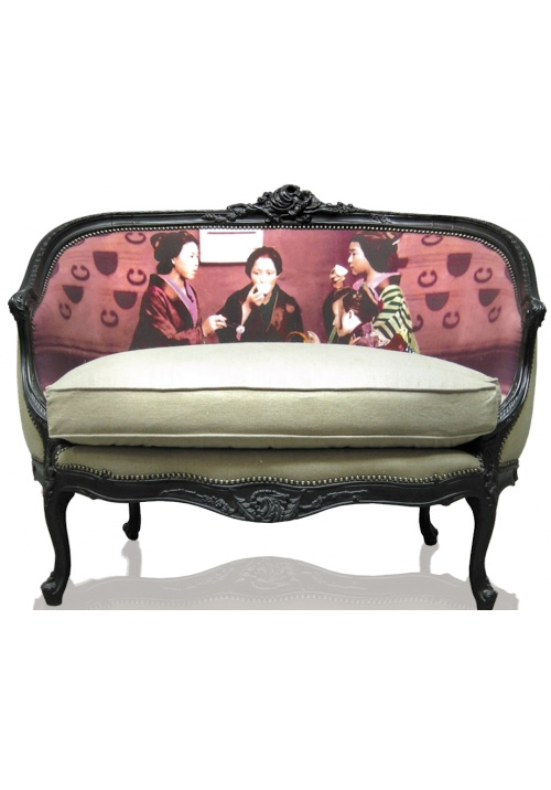 Baroque Chairs and Sofa with Photographic Backs from Teo Jasmin