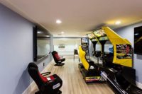 basement game room for a tech savvy