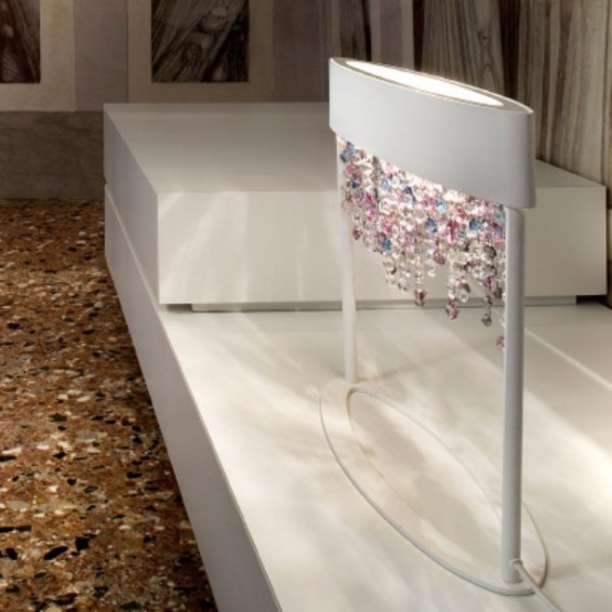 Beautiful And Delicate Lamp With Glass Pendants by Masierogroup