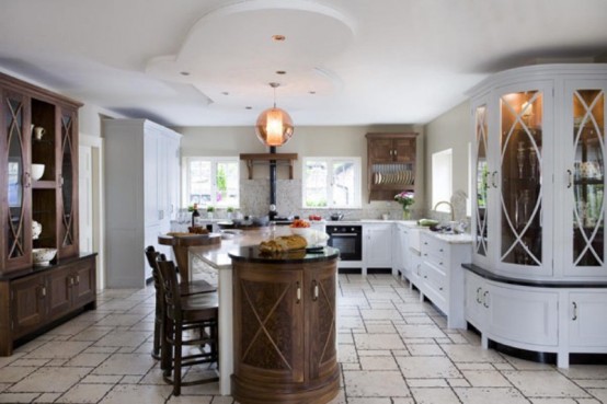 Beautiful Kitchen Design With Marble And Natural Wood