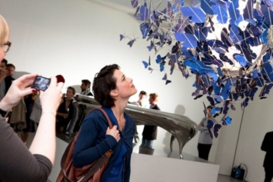 Beautiful Sapphire Blue Chandelier Of Butterflies