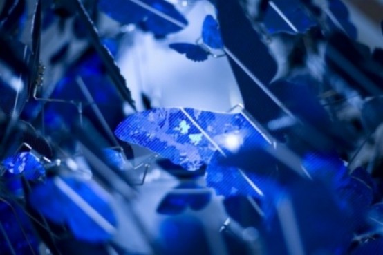 Beautiful Sapphire Blue Chandelier Of Butterflies