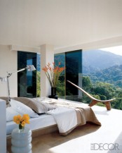 Bedroom With A Dramatic View And Concerete Bed