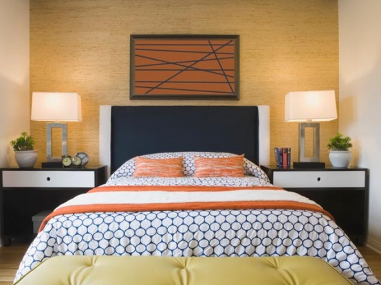 Bedroom With Bright Orange Accents Bedroom With Bright Orange Accents