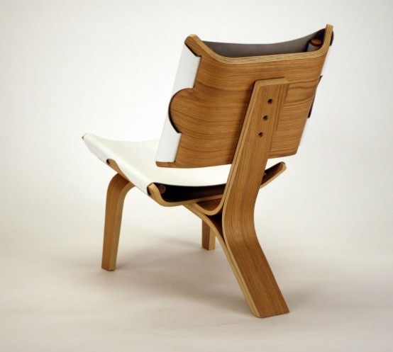 Bent Plywood And Leather Chair