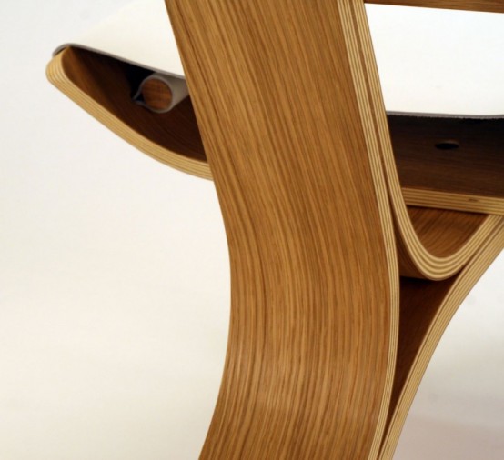 Aesthetically Brilliant Chair Made Of Bent Plywood And Leather DigsDigs
