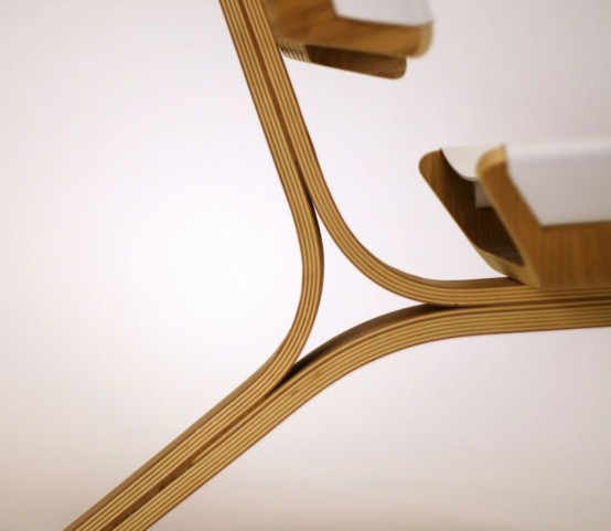 Bent Plywood And Leather Chair