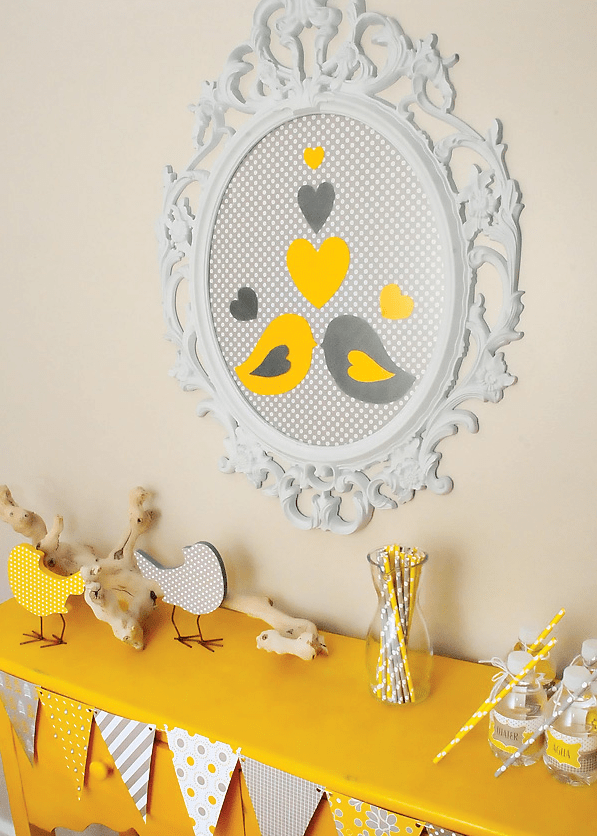 bird wall art for a gender neutral baby shower