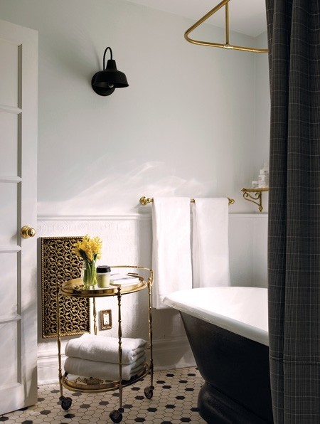 Copper is also a great addition to modern black and white interiors.