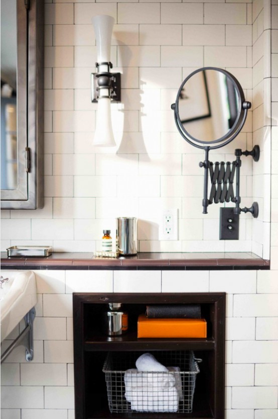 Black And White Bathroom Design With A Retro Vibe