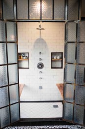 Black And White Bathroom Design With A Retro Vibe