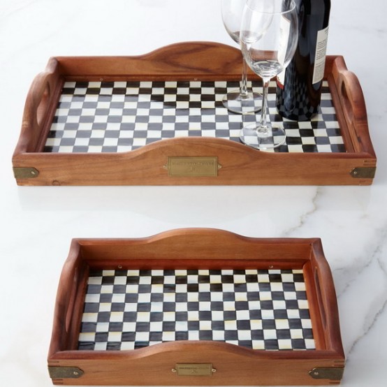 Black And White Courtly Check Tableware And Textile Collection DigsDigs