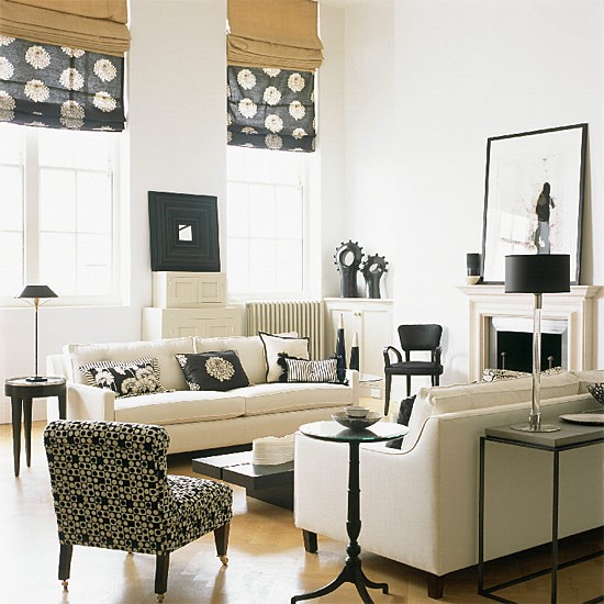 Black And White In Traditional Living Rooms