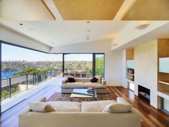 Black And White Two Pavillions House Design