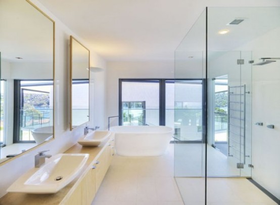 Black And White Two Pavillions House Design