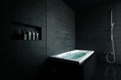 black bathroom japanese house design