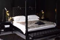 black tufted masculine headboard