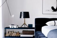 black velvet masculine headboard