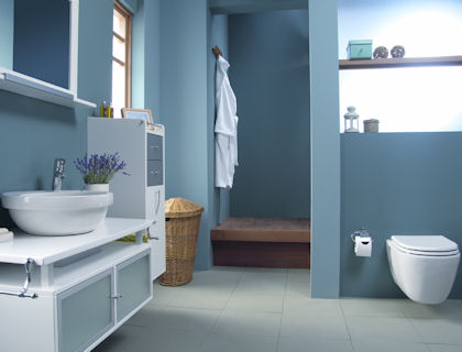 97 Cool Blue Bathroom Design Ideas - DigsDigs