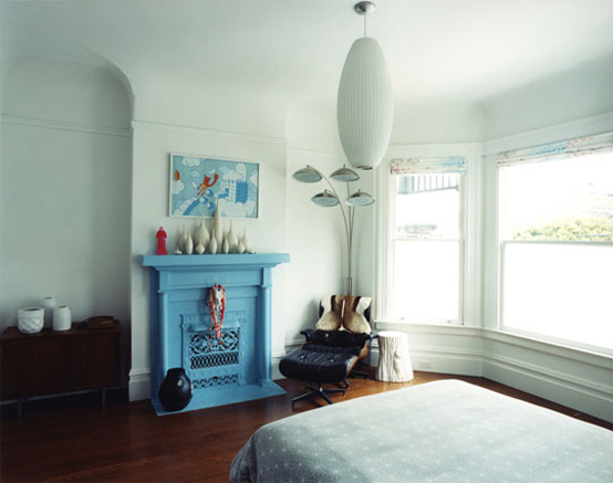 Blue Black Monochrome Victorian House