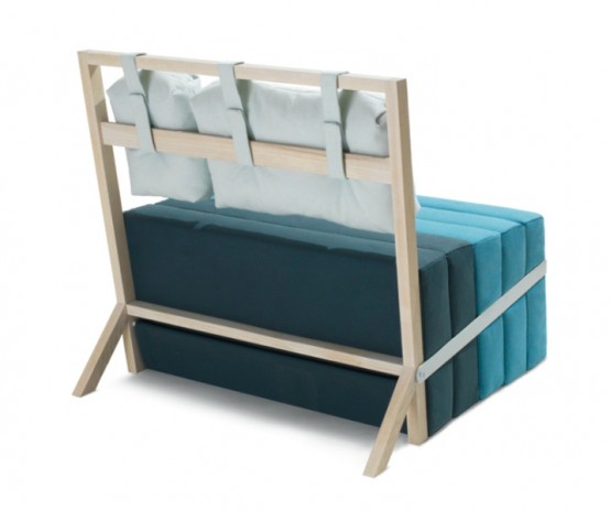 Blue Minmalist Seat And Bed In One