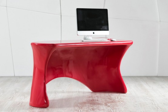 Bold And Sleek Eye Candy Red Hot Ely Desk