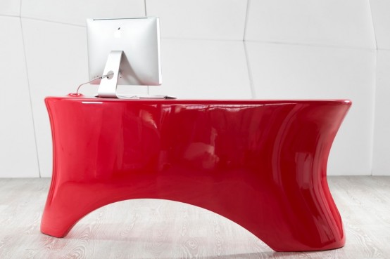 Bold And Sleek Eye Candy Red Hot Ely Desk