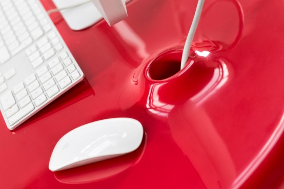 Bold And Sleek Eye Candy Red Hot Ely Desk