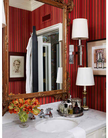 Bold Red Bathroom