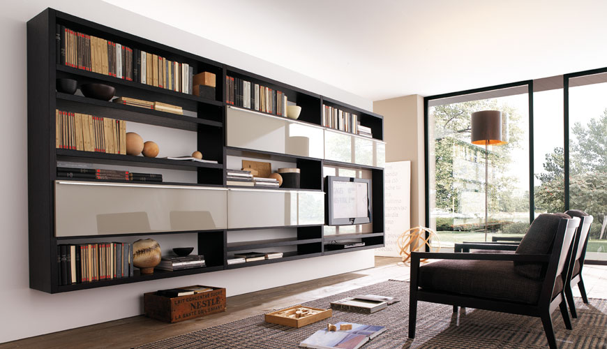 modern living room storage