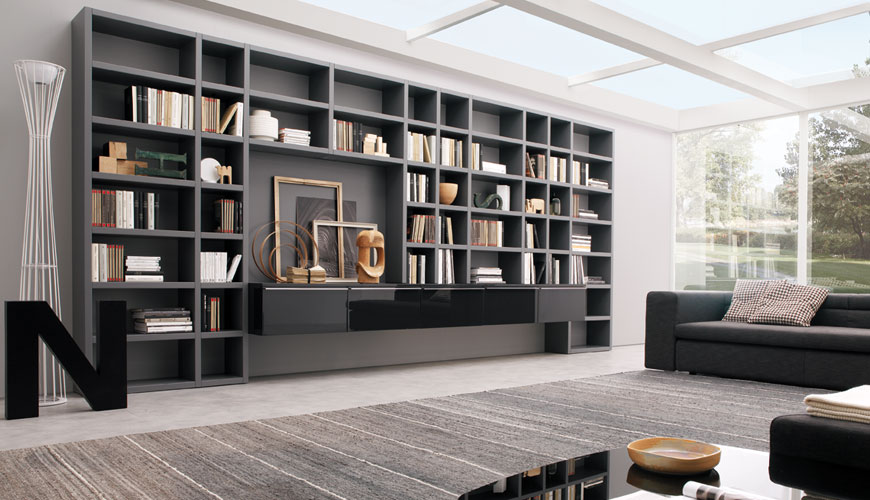 modern living room storage