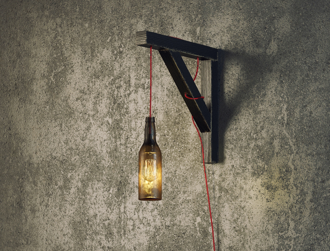 Bottle Shaped Industrial Wall Lamp For Men Spaces
