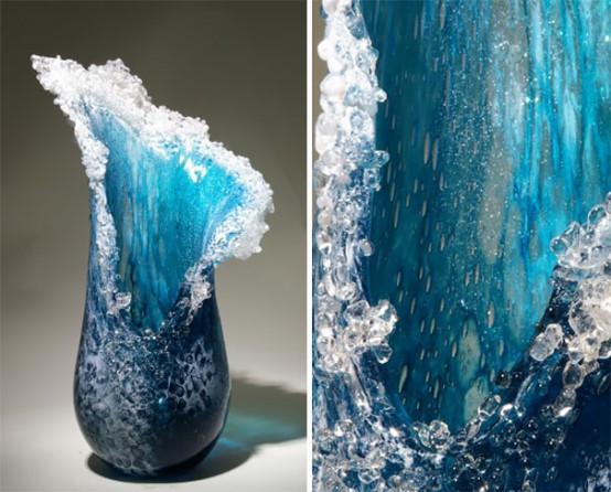 Breathtaking Sea Waves Vases Collection By Kela Glass Artists