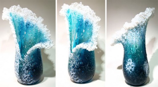 Breathtaking Sea Waves Vases Collection By Kela Glass Artists
