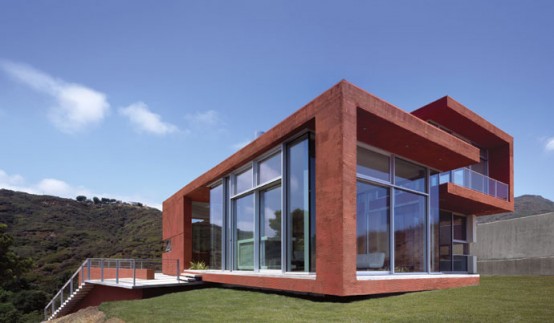 Brick Red Malibu House Design