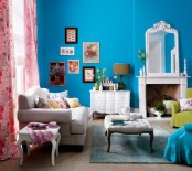 Bright Blue Living Room
