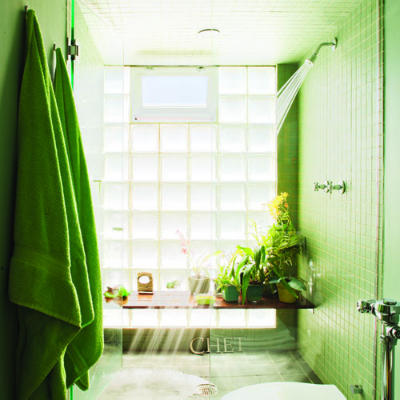 Bright Green Bathroom