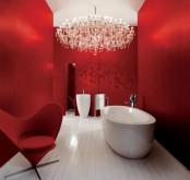 Bright Red Bathroom