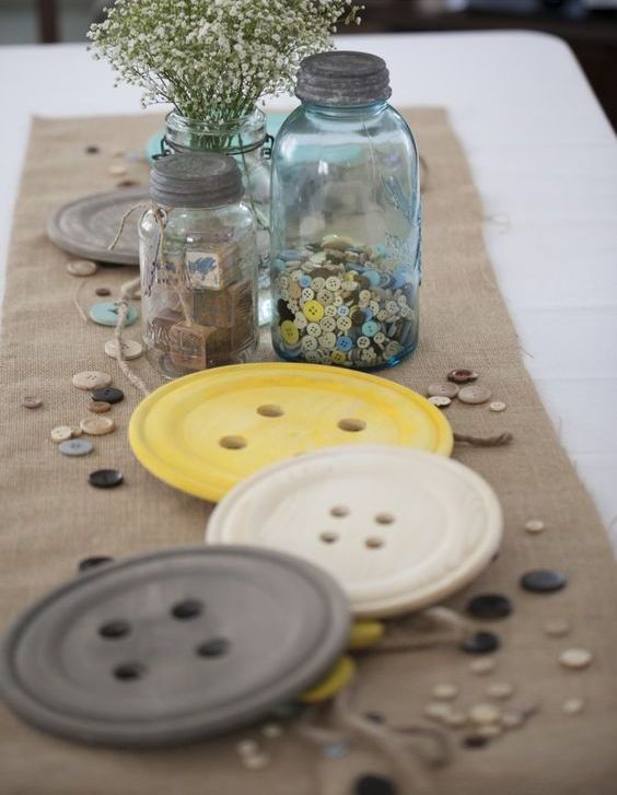 button-themed  gender neutral baby shower